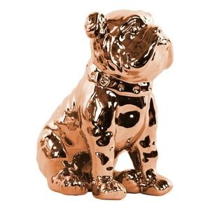 Benzara Ceramic English Bulldog Figurine - Rose Gold
